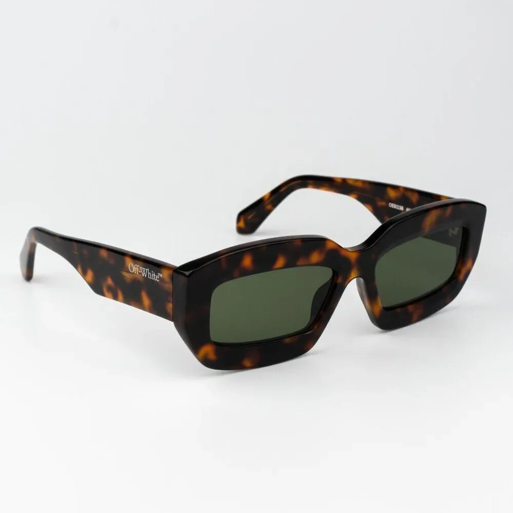 Off-White CHARLOTTE Men Sunglasses Havana Green Rectangle OERI138 CHARLOTTE 6055